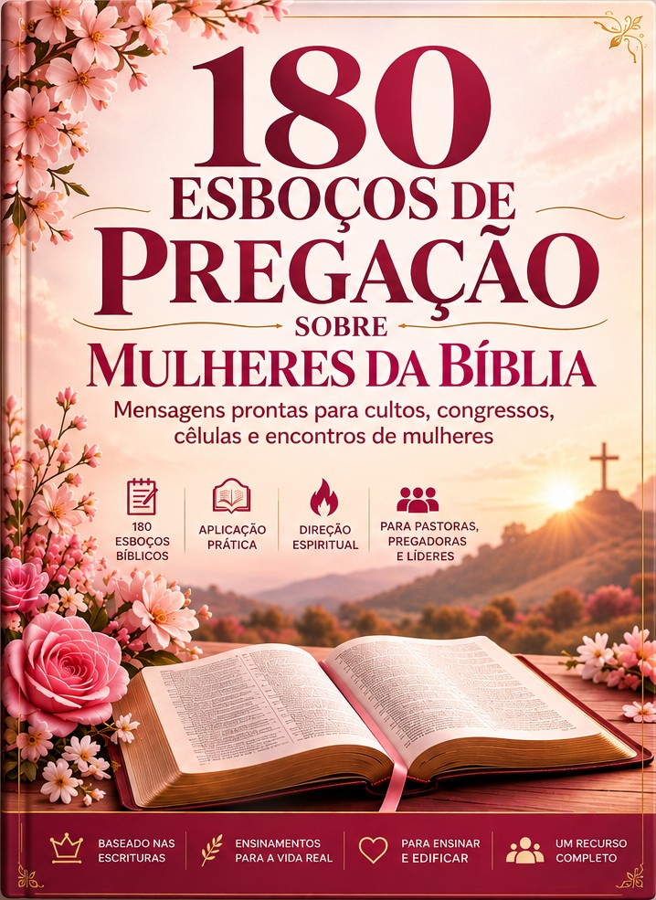 Capa do material 180 Esboços de Pregação Sobre Mulheres da Bíblia