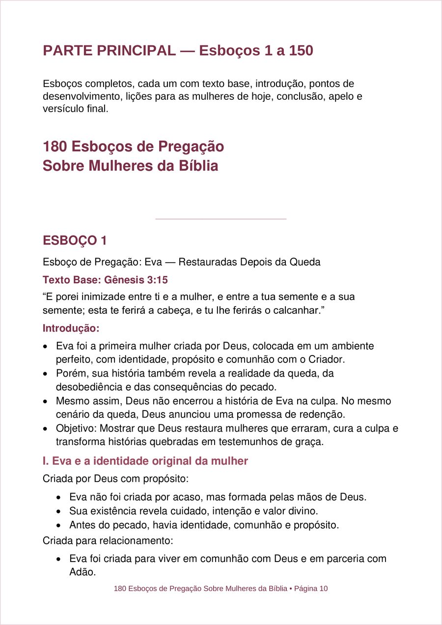 Início do Esboço 1, com texto base e introdução